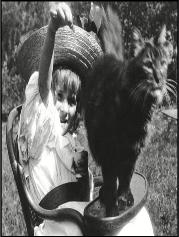 icône la petite fille et le chat
